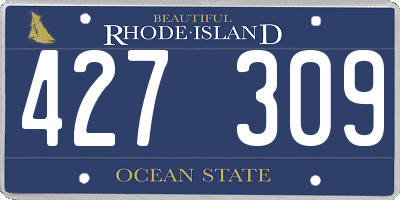 RI license plate 427309