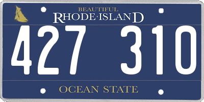 RI license plate 427310
