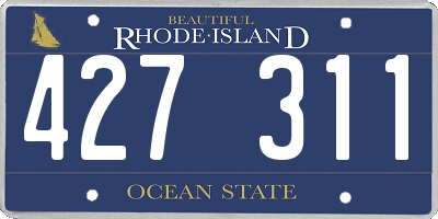 RI license plate 427311