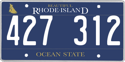 RI license plate 427312