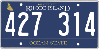 RI license plate 427314