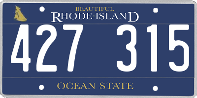 RI license plate 427315