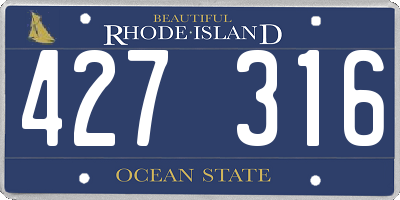 RI license plate 427316