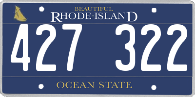 RI license plate 427322