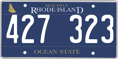 RI license plate 427323