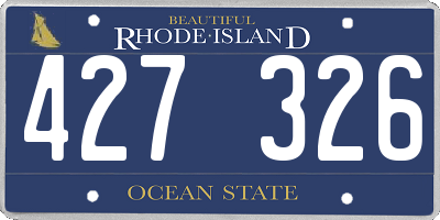 RI license plate 427326