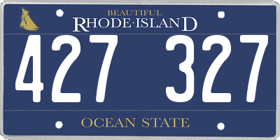 RI license plate 427327