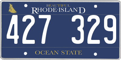 RI license plate 427329