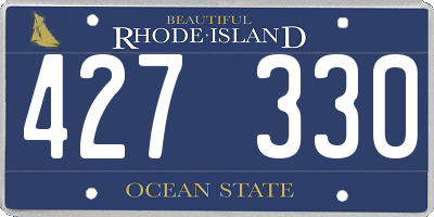 RI license plate 427330