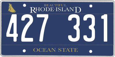 RI license plate 427331