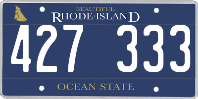 RI license plate 427333