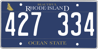 RI license plate 427334