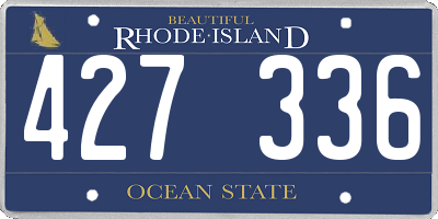 RI license plate 427336