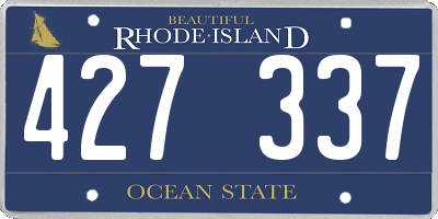 RI license plate 427337