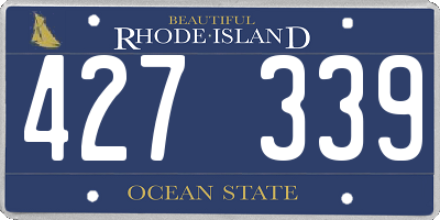 RI license plate 427339