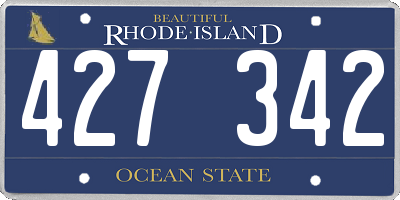 RI license plate 427342