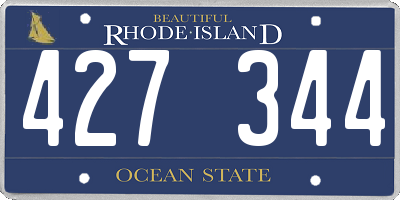 RI license plate 427344