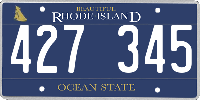 RI license plate 427345