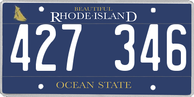 RI license plate 427346
