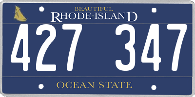 RI license plate 427347