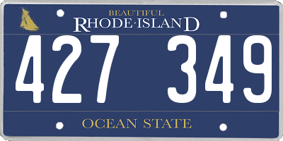 RI license plate 427349