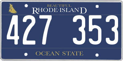 RI license plate 427353
