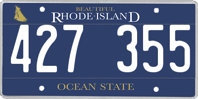 RI license plate 427355