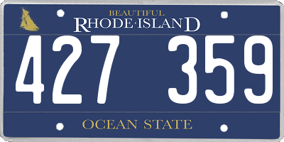 RI license plate 427359