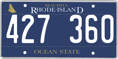 RI license plate 427360