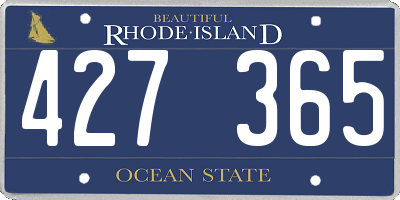 RI license plate 427365