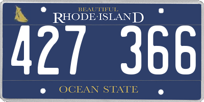 RI license plate 427366