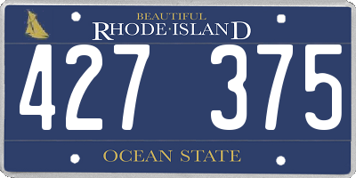 RI license plate 427375