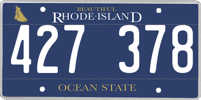 RI license plate 427378