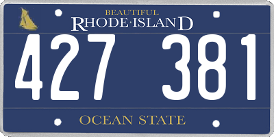 RI license plate 427381