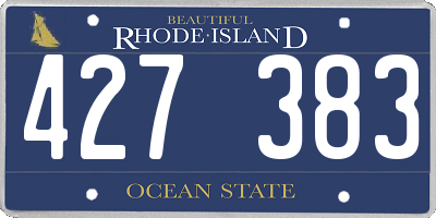 RI license plate 427383