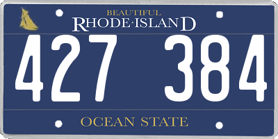 RI license plate 427384