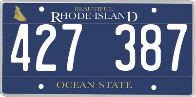 RI license plate 427387