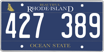 RI license plate 427389