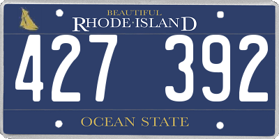 RI license plate 427392