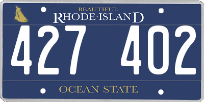 RI license plate 427402