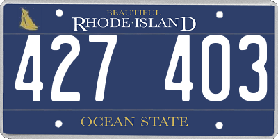 RI license plate 427403