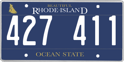 RI license plate 427411