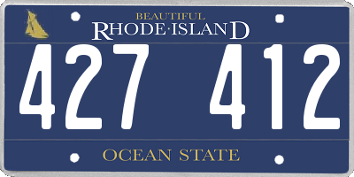 RI license plate 427412