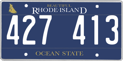 RI license plate 427413