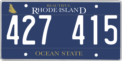RI license plate 427415