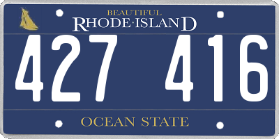 RI license plate 427416