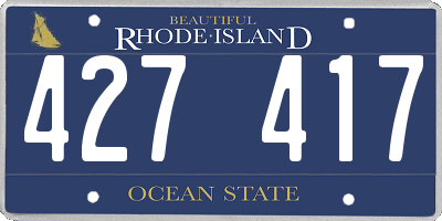 RI license plate 427417