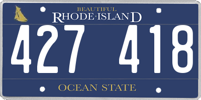 RI license plate 427418