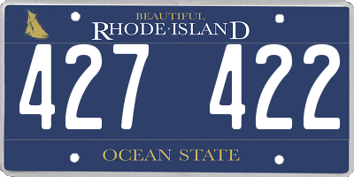 RI license plate 427422