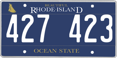 RI license plate 427423